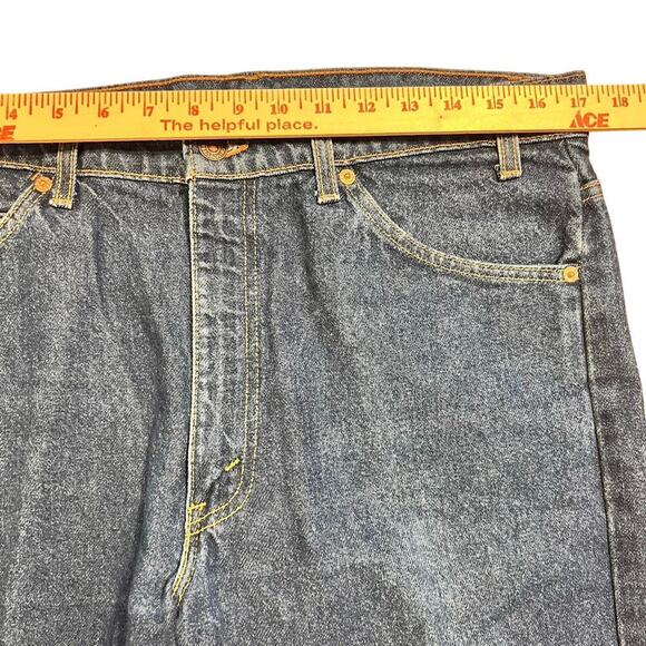 Vtg Levis 505 Denim Jeans Orange Tab Dark Wash Regular Fit USA Men’s Size 34x34 - Picture 5 of 8